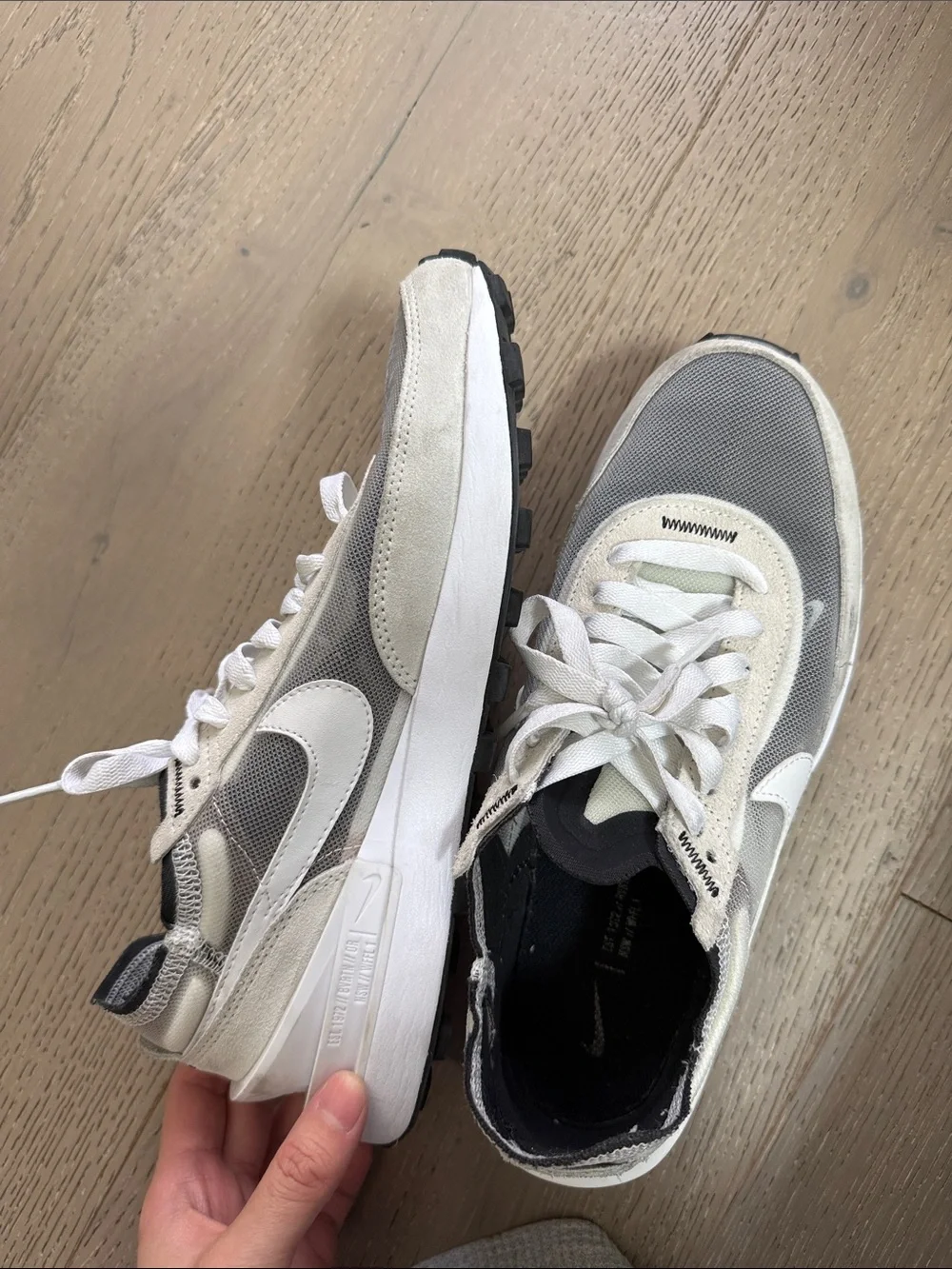 Nike White and Light Gray Low-Top Sneakers - Picture 4 of 8